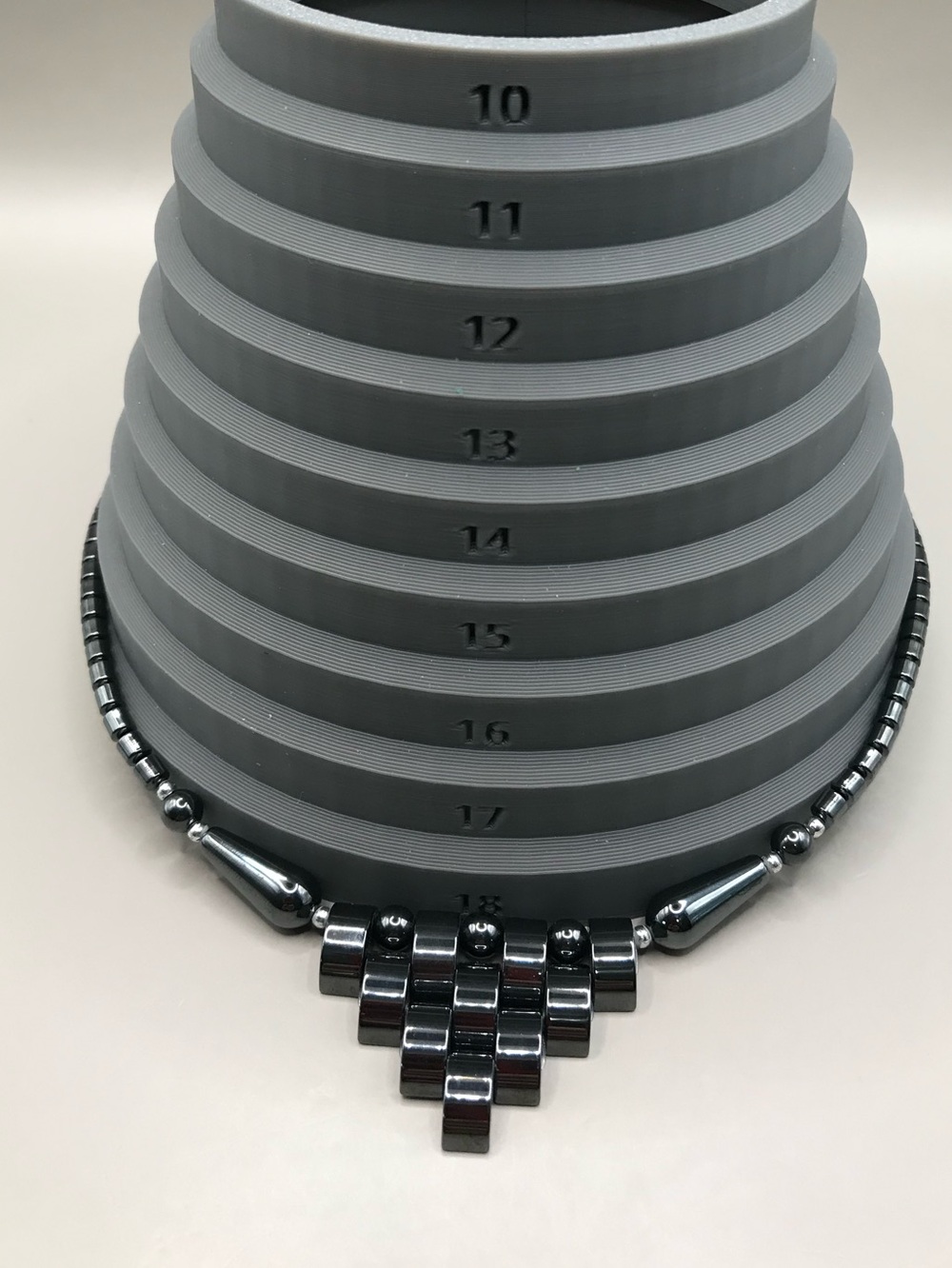 Hematite Geometric Bead Necklace & Bracelet in Gunmetal - Picture 5 of 7